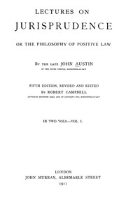 Cover of: Lectures on jurisprudence