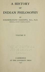 Cover of: A history of Indian philosophy