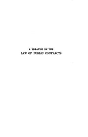 Cover image for A Treatise on the Law of Public Contracts