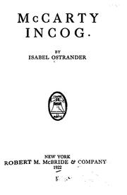 Cover of: McCarty incog