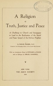 Cover of: A religion of truth, justice and peace