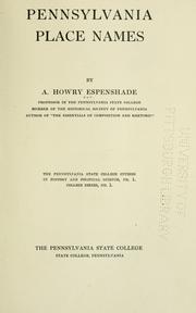 Cover of: Pennsylvania place names