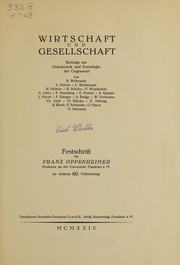 Cover of: Wirtschaft und Gesellschaft