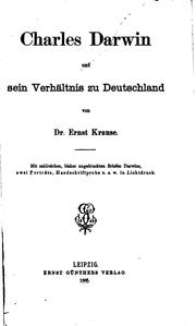 Cover of: Charles Darwin und sein Verhältnis zu Deutschland