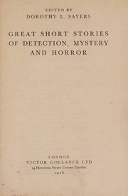 Cover of: Great Short Stories of Detection, Mystery and Horror: third series