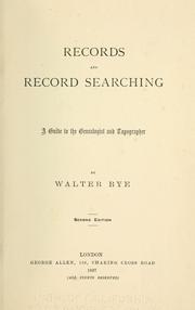 Cover of: Records and record searching