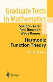 Cover of: Harmonic function theory