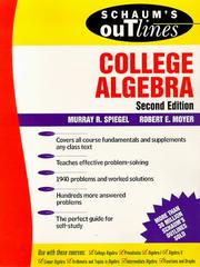 Cover of: Schaum's outline of college algebra