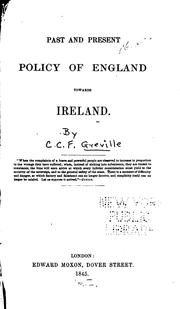 Cover image for Past and Present Policy of England Towards Ireland
