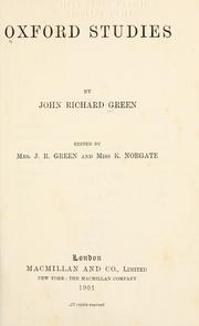 Cover of: Oxford studies