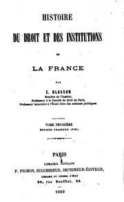 Cover image for Histoire Du Droit Et Des Institutions De La France