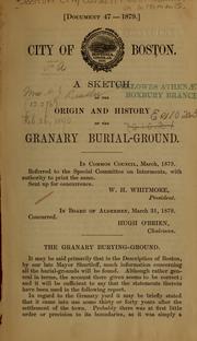 Cover image for A Sketch of the Origin and History of the Granary Burial-ground
