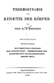 Cover of: Thermodynamik und kinetik der körper