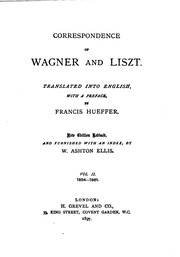 Cover of: Correspondence of Wagner and Liszt