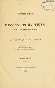 Cover of: A complete history of Mississippi Baptists