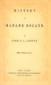 Cover image for History of Madame Roland