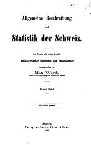 Cover of: Allgemeine Beschreibung und Statistik der Schweiz