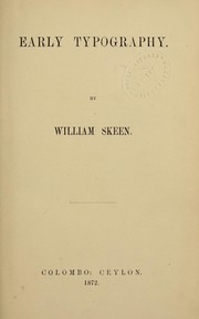 Cover of: Early typography