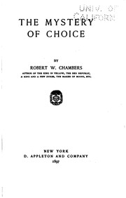 Cover of: The mystery of choice