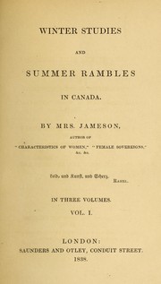 Cover of: Winter studies and summer rambles in Canada