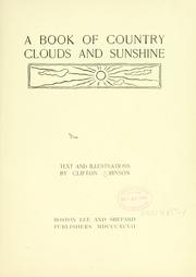 Cover of: A book of country clouds and sunshine
