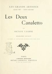 Cover of: Les deux Canaletto: biographie critique
