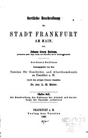 Cover of: Oertliche beschreibung der stadt Frankfurt am Main