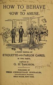 Cover of: How to behave and how to amuse