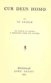 Cover of: Cur Deus homo