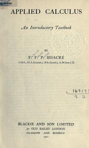 Cover of: Applied calculus