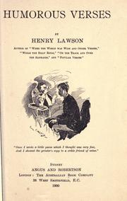 Cover of: Humorous verses