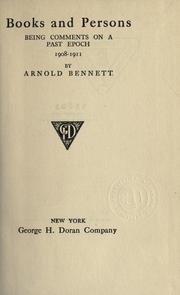 Cover of: Books and Persons: being comments on a past epoch, 1908-1911.