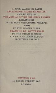 Cover of: Enchiridion militis Christiani