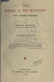 Cover of: The riddle of the Ruthvens and other studies