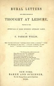 Cover of: Rural letters and other records of thought at leisure