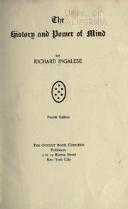 Cover of: The history and power of mind