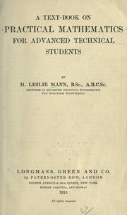 Cover of: A text-book on practical mathematics for advanced technical students