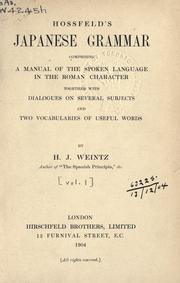 Cover of: Hossfeld's Japanese grammar