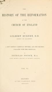 Cover of: History of the reformation of the Church of England
