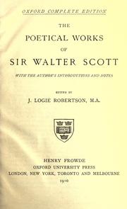 Cover of: The poetical works of Sir Walter Scott