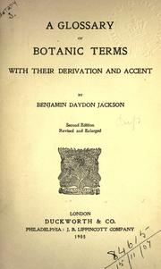Cover of: A glossary of botanic terms