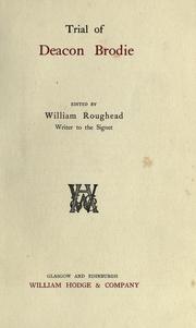 Cover of: Trial of Deacon Brodie