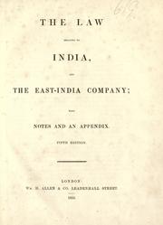 Cover of: The law relating to India and the East-India Company