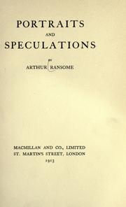 Cover of: Portraits and speculations