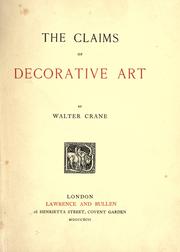Cover of: The claims of decorative art