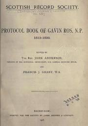 Cover of: Protocol Book of Gavin Ros, N.P: 1512 - 1532
