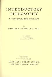 Cover of: Introductory philosophy