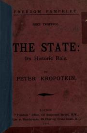 Cover of: The state, its historic role