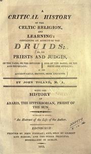 Cover of: A critical history of the Celtic religion and learning