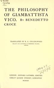Cover of: Filosofia di Giambattista Vico